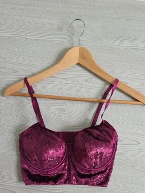 Victoria's Secret Velvet Longline Bralette - Plum